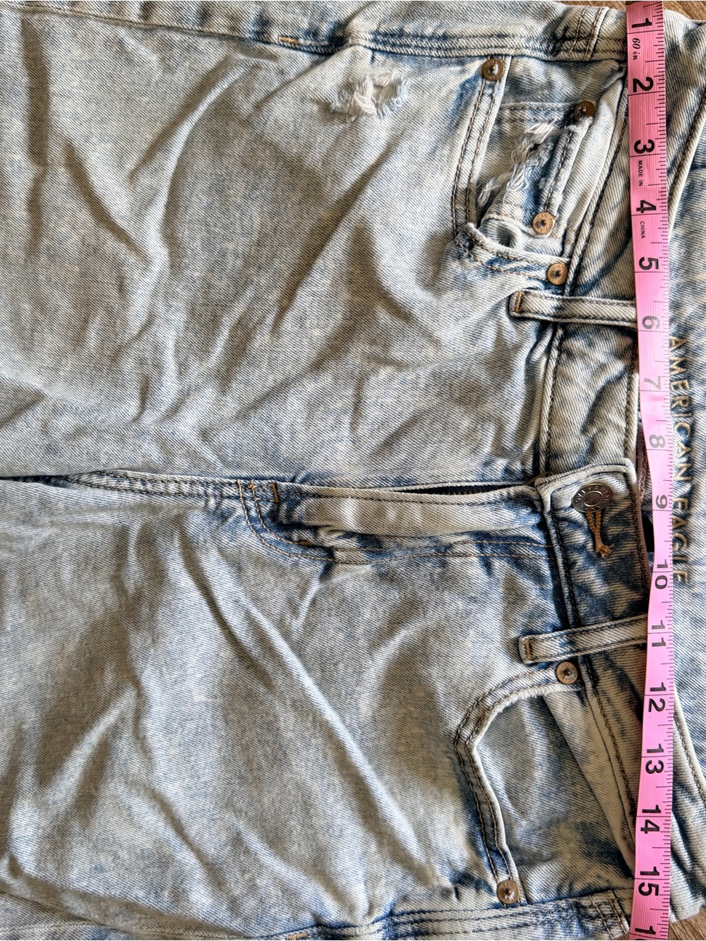 American Eagle Outfitters Light Blue Super High-Rise Baggy Wide-Leg Jeans - Picture 2 of 7
